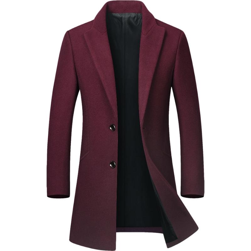 Factory Wholesale 2024 Men's Wool Trench Coat Slim Coat Warm Winter Long Men's Trench Coat