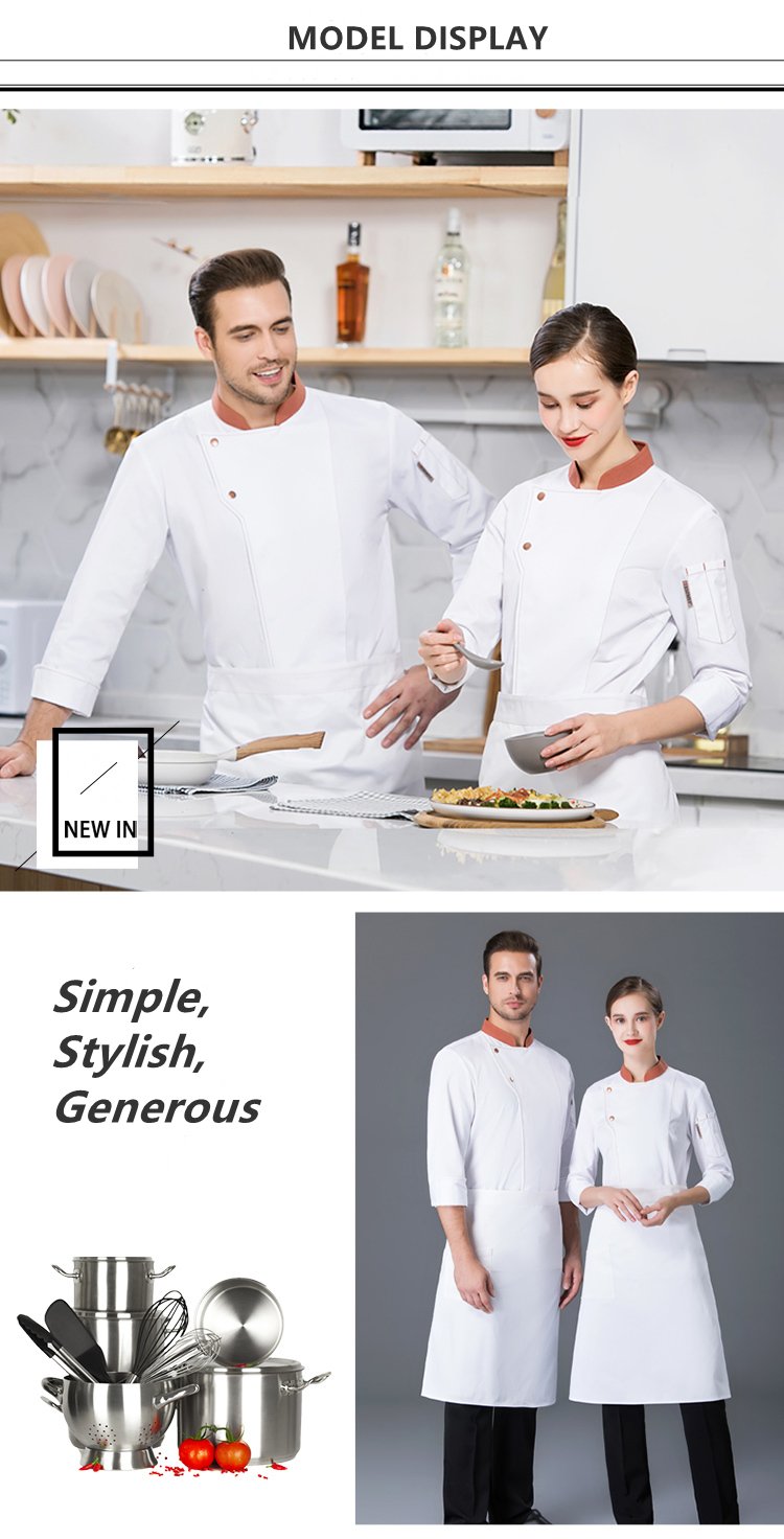 High Quality Winter Long Sleeve Fashion Restaurant Chef Coat Uniform Western Hotel Uniform Formal Restaurant Uniform