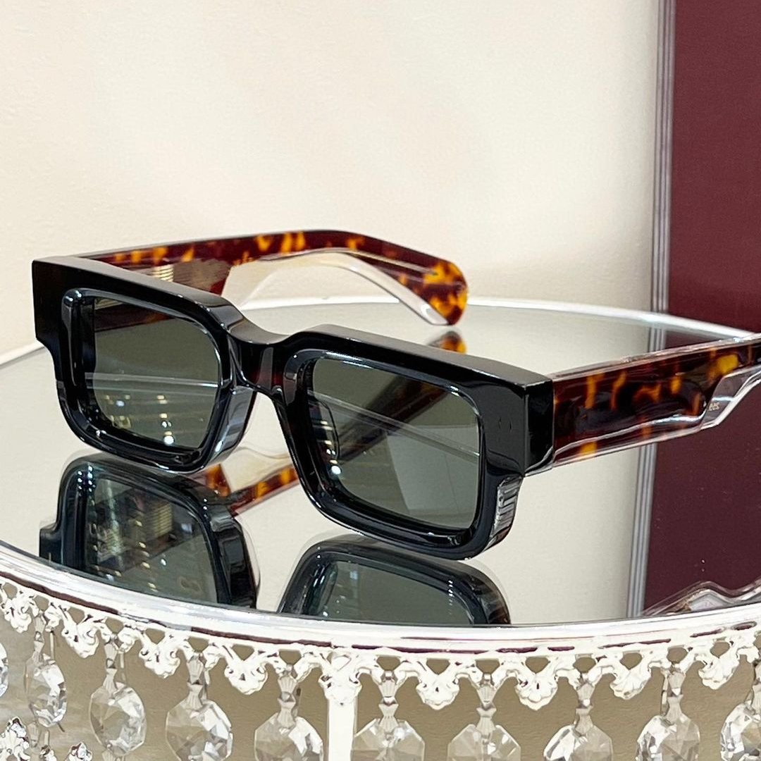 High Quality Polarized Acetate Sunglasses Men Women Custom Logo Luxury Thick Square Frame Rectangular TAC Sunglasses