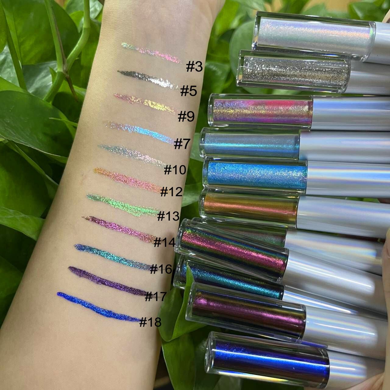 Private label new arrival metallic eyeliner water activated eyeliner shimmer chameleon liquid eyeliner
