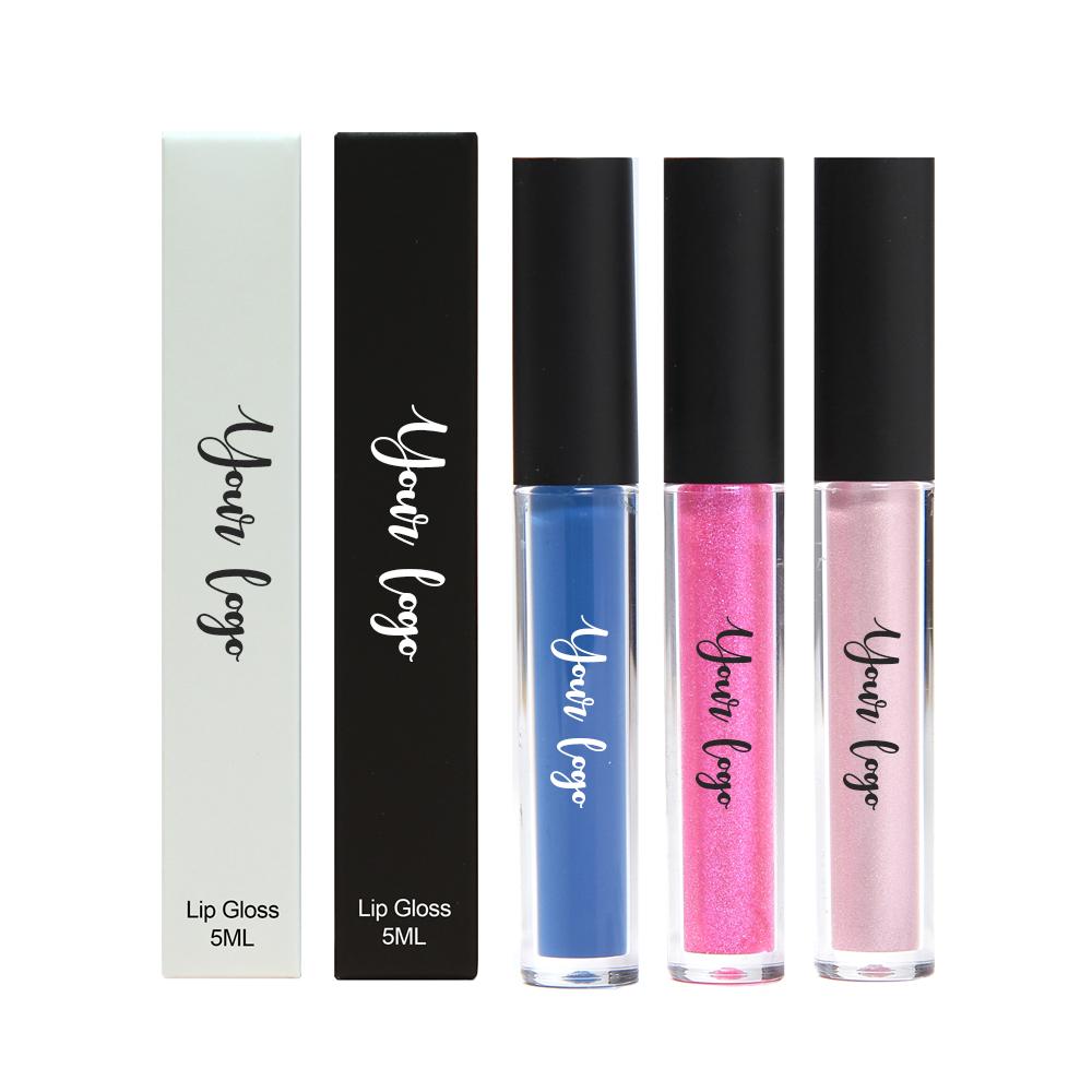 Customized logo OEM odm wholesale matte lipstick gloss lip gloss clear finish cruelty free glitter lip gloss set