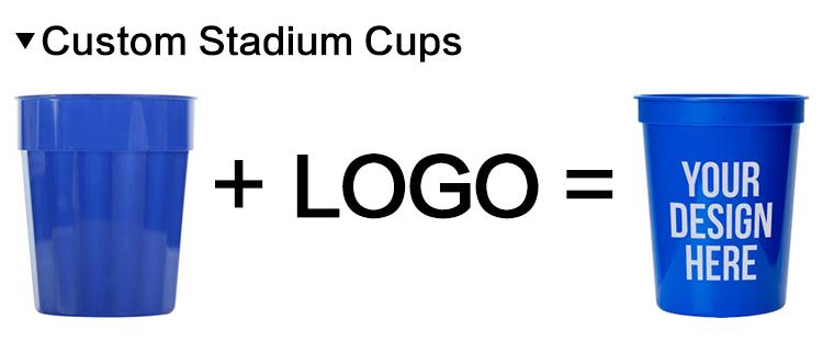 Football Game Use Low Price Custom Logo Plastic Cup Durable Environmental Protection 12 Oz 16 Oz 24 Oz 32 Oz Stadium Cup