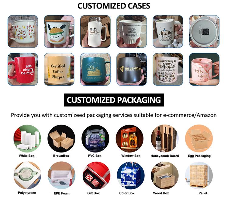 Custom 15 Oz Matte Ceramic Coffee Cup Wholesale Large Porcelain Drink Personalized Christmas Cup With Logo Printed Tea Cup