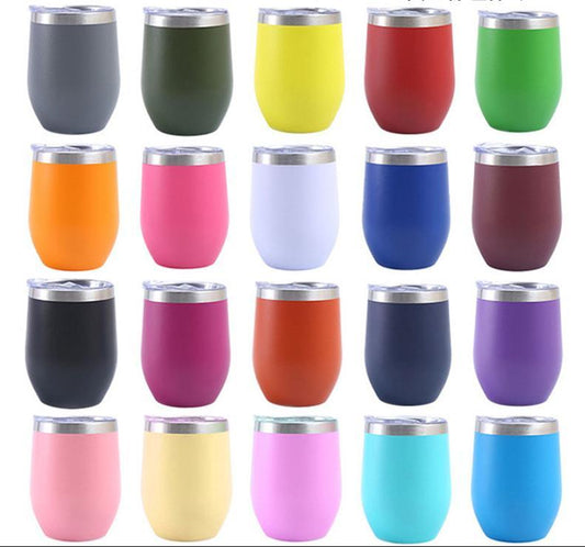 OEM/ODM 12oz Egg Shape Double Wall Stainless Steel Vacuum Cup Hot Travel Coffee Wine Cup Insulated Wine Cup