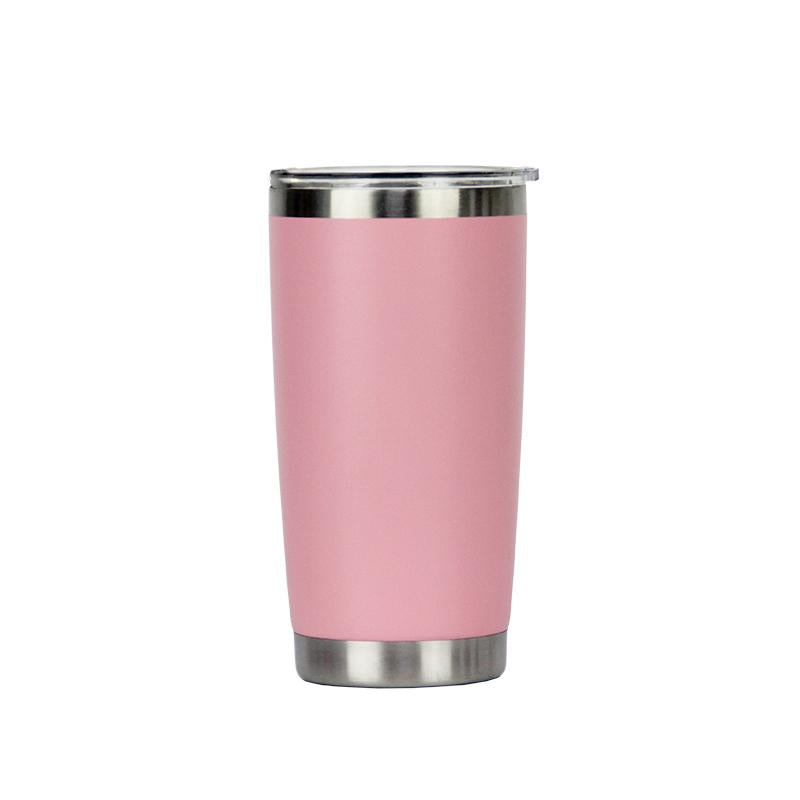 Custom 20 Oz Tumbler Cup With Powder Coated Color Double Wall Stainless Steel 20 Oz Coffee Tumbler With Lid And Straw