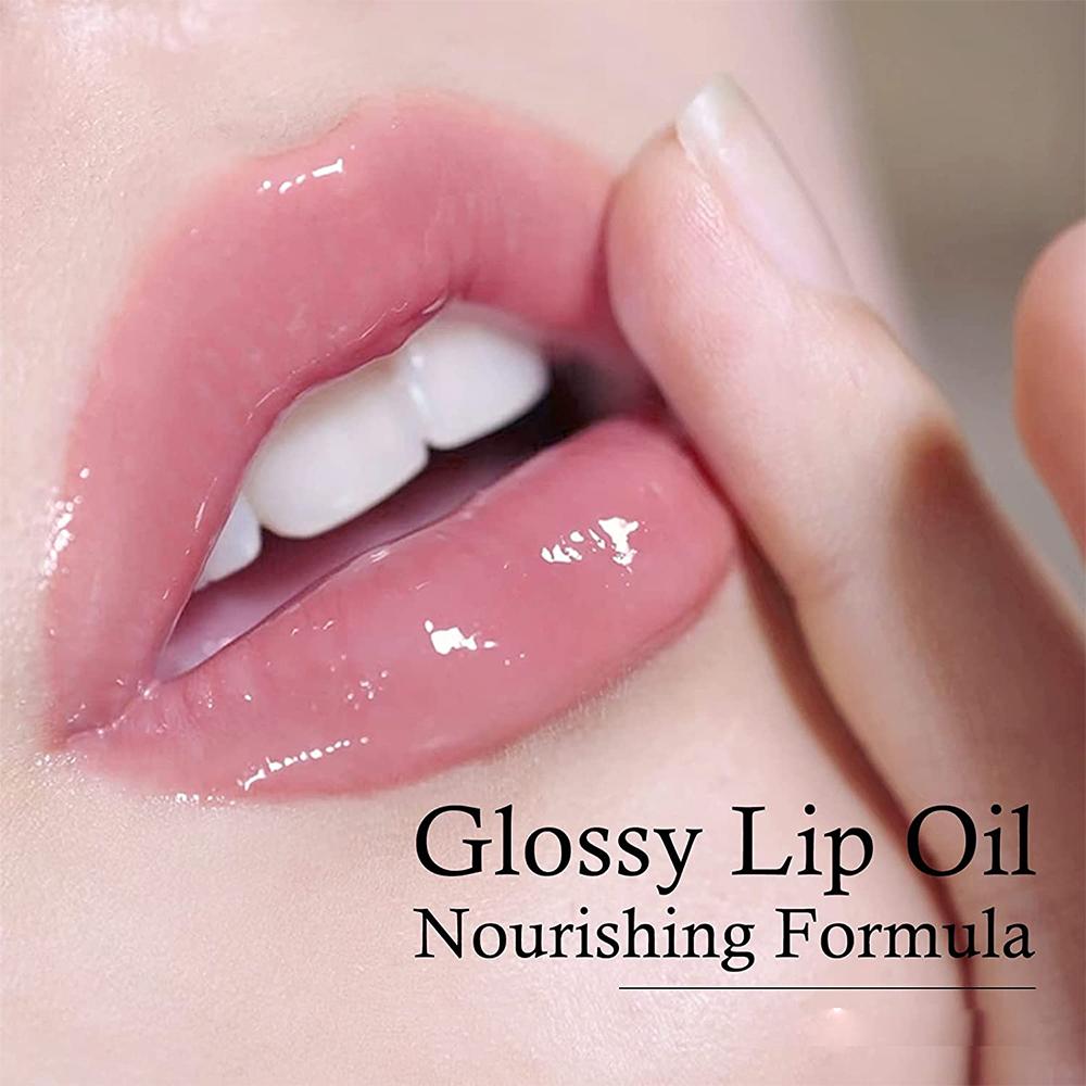 Big Brush 7 Color Changing Lip Oil Moisturizing Seasoning Fruit Transparent Vegetarian Private Label Pink Lip Gloss Lip Gloss