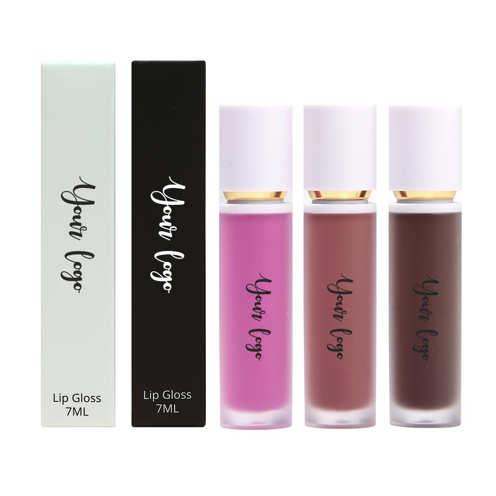 Customized logo OEM odm wholesale matte lipstick gloss lip gloss clear finish cruelty free glitter lip gloss set