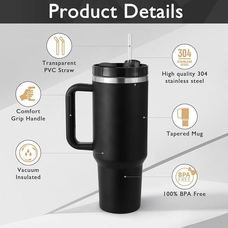 XDH713 Customizable Logo 40 Oz Stainless Steel Vacuum Metal Mug With Handle Promotional Custom Adventure Travel Coffee Mug