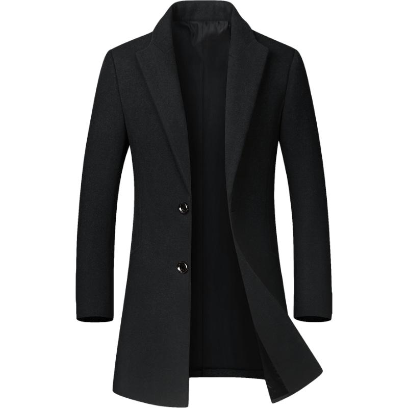 Factory Wholesale 2024 Men's Wool Trench Coat Slim Coat Warm Winter Long Men's Trench Coat