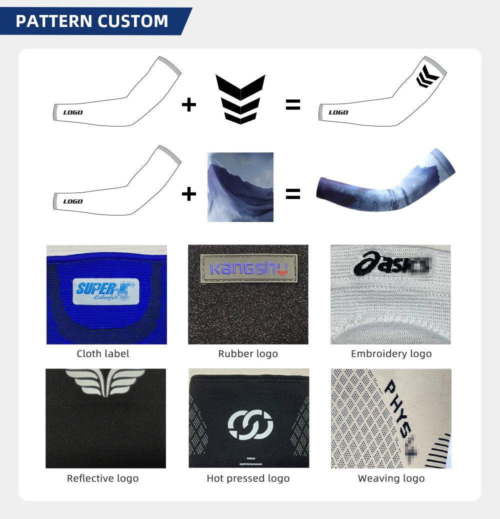 Customized Logo UV Sunscreen Cooling Compression Sports Arm Cover Riding Fishing Harness Sublimation Blank Arm Cover