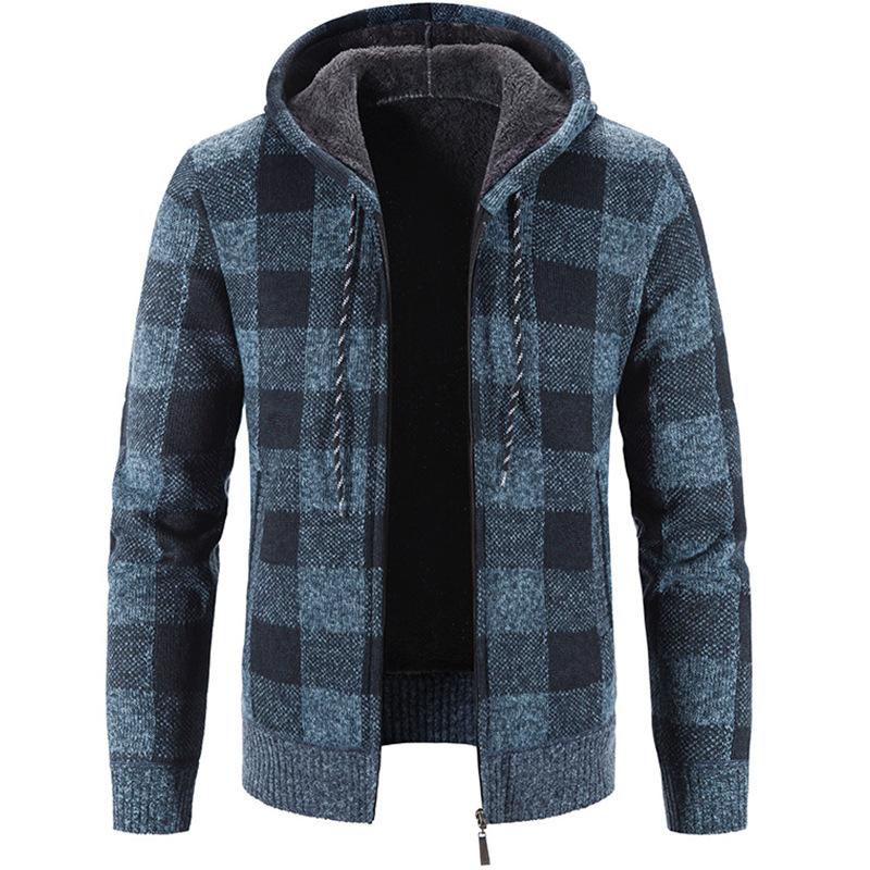 New Winter Plus Size Men's Sweater Custom Cardigan Jacket Men's Clothing Full Zip Wool Hoodie Sweater