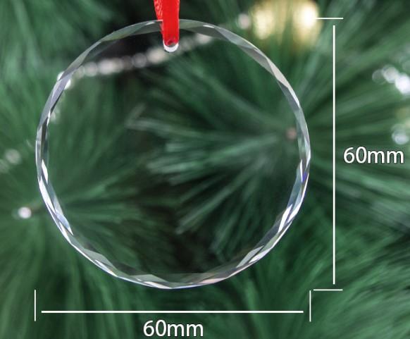 Personalized Engraved Logo Crystal Christmas Decoration Gift Hanging Christmas Tree Custom Crystal Glass Ornaments
