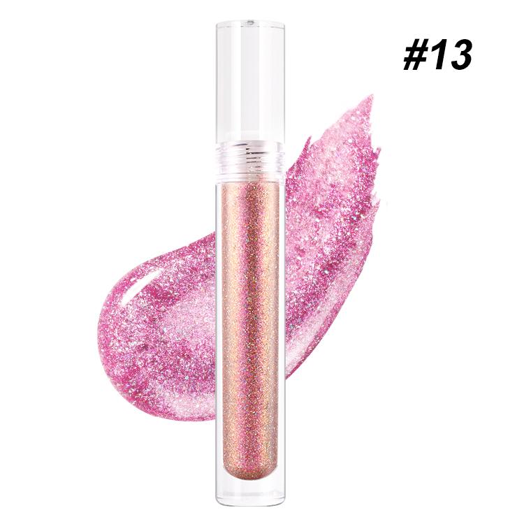 Wholesale OEM Diamond Lip Gloss Makeup High Gloss Hologram Glitter Lip Gloss