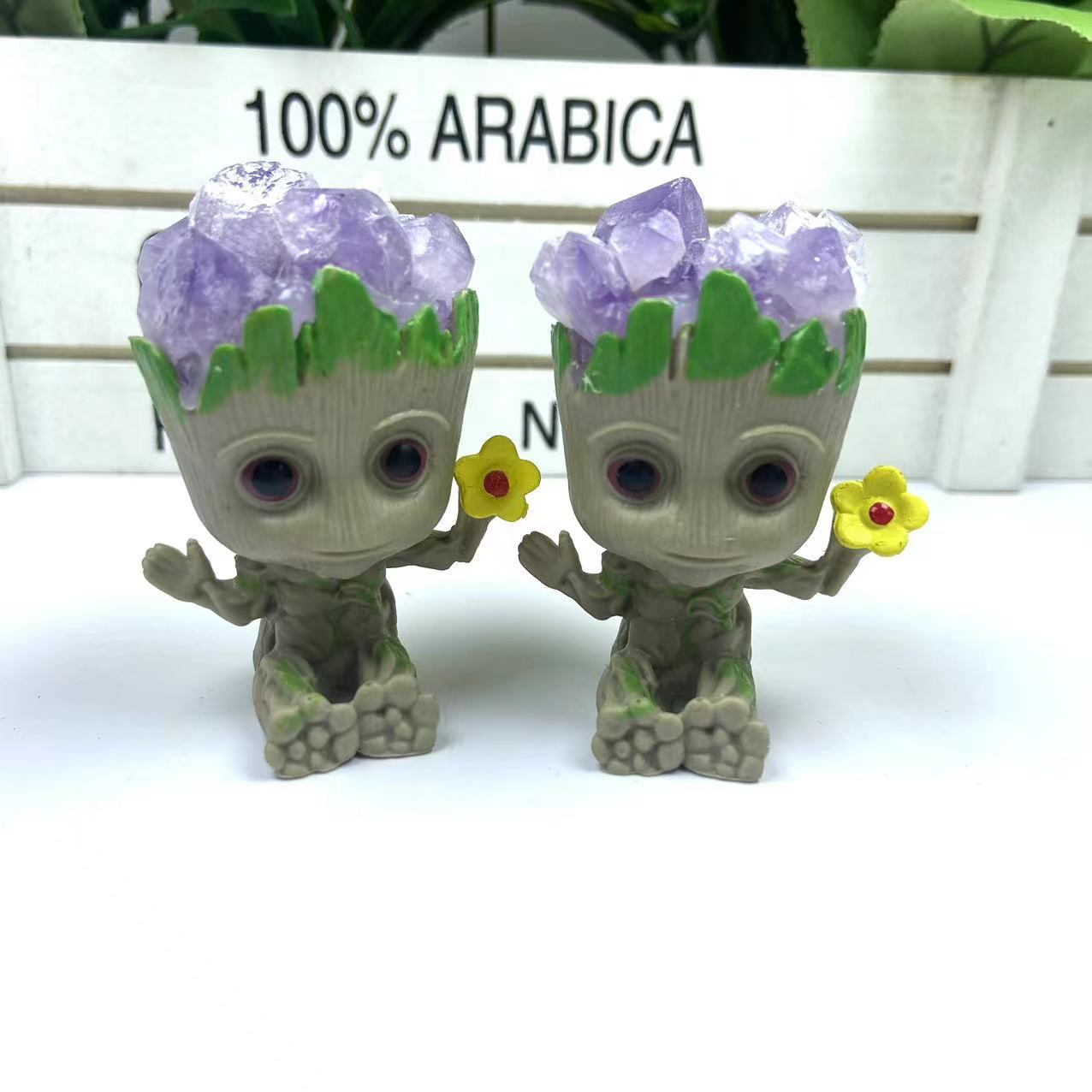 Hot Sale Natural Crystal Chip Crafts Groot Halo Crystal Crafts Home Decoration Gifts