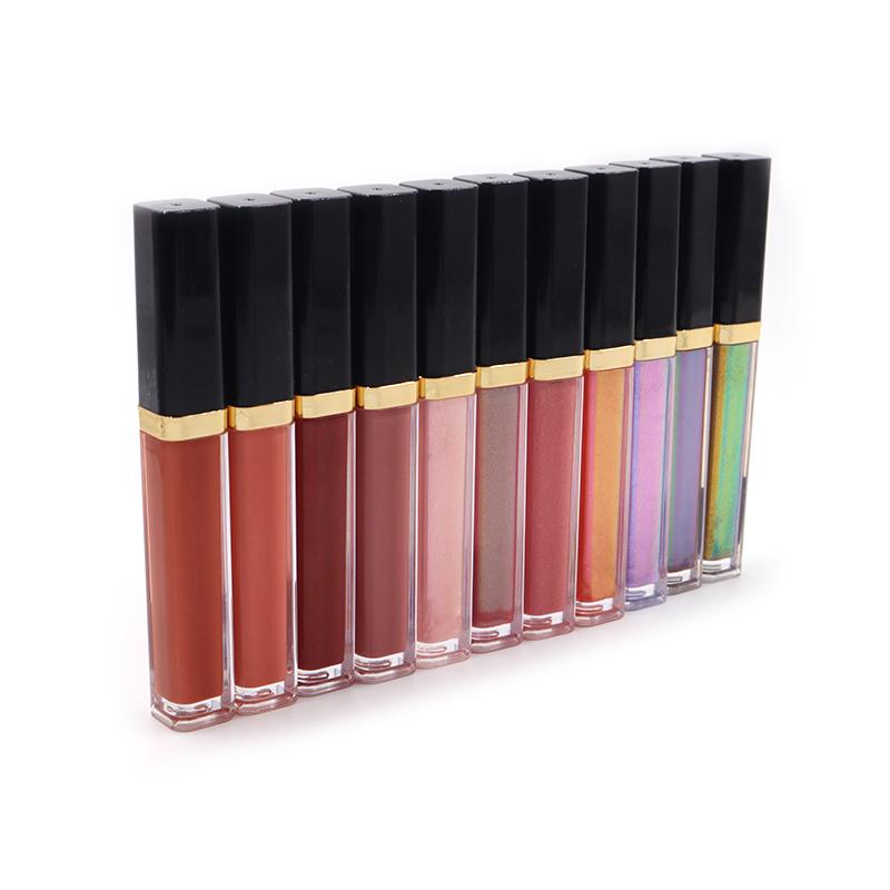 Custom Long Lasting Waterproof Glitter Lip Gloss Cosmetic Lip Gloss Wholesale Vegetarian Liquid Lip Gloss