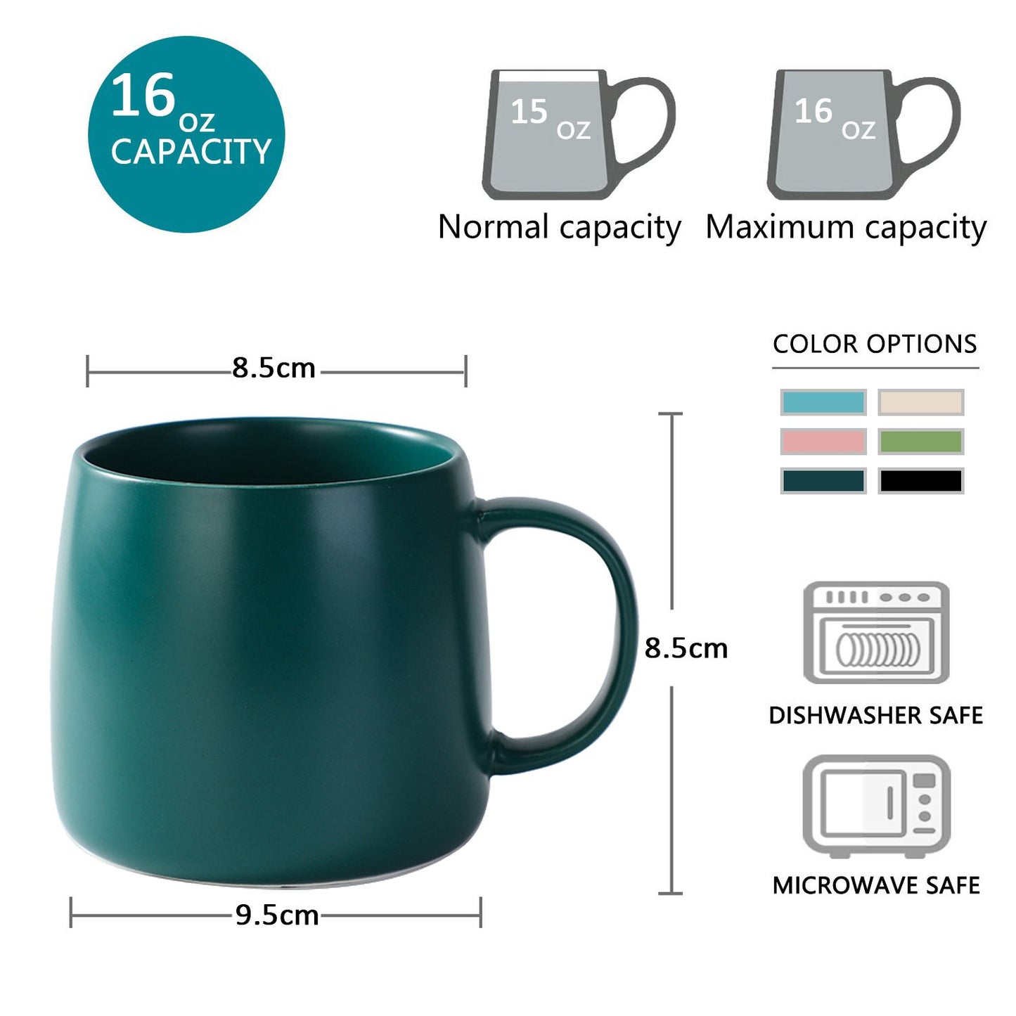 Custom 15 Oz Matte Ceramic Coffee Cup Wholesale Large Porcelain Drink Personalized Christmas Cup With Logo Printed Tea Cup