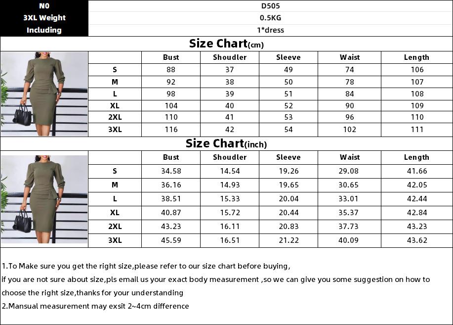 New Women's Elegant Women's O-Collar Pleated Fashion OL Tongle Pencil Skirt Office Dress