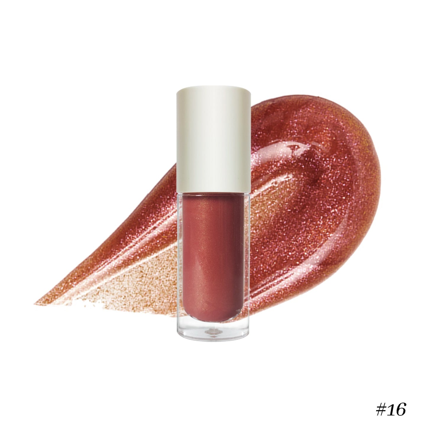 Wholesale Vegan Cosmetics Pink Transparent Nude Lip Gloss Supplier Custom Trademark Sequins Lip Gloss Private Label Lip Gloss