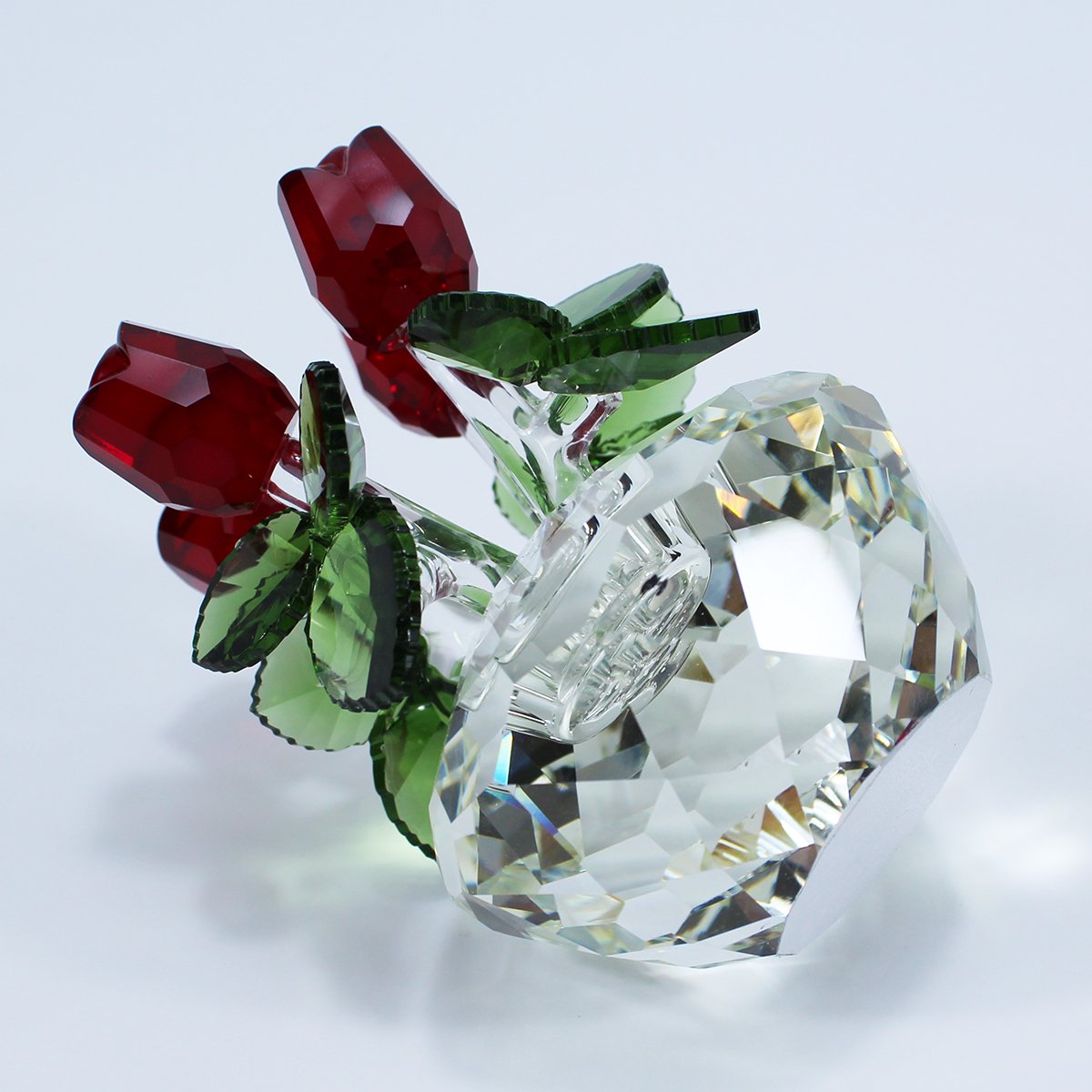 Hitop Crystal Flower Crystal Glass Rose Statue Novelty Craft Gift Anniversary Christmas Gift New Product Ideas