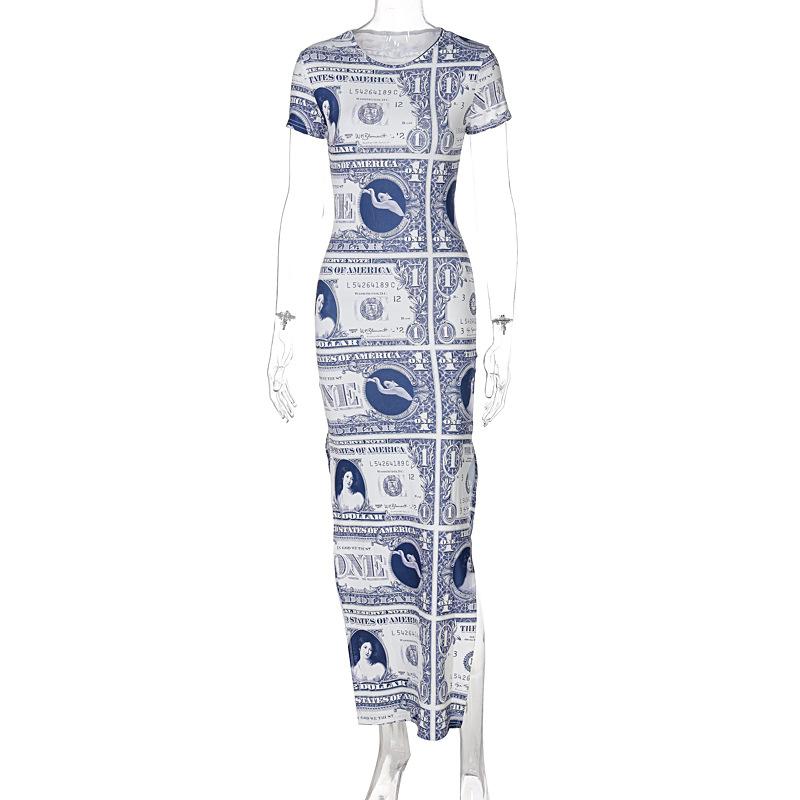 2023 Hot Sale Short Sleeve Dress Ladies Elegant