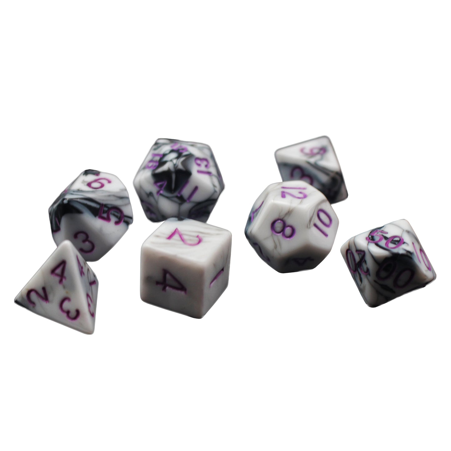 Purple And Blue Swirl Mixed Color Polyhedron DND RPG Board Game Dice Suit