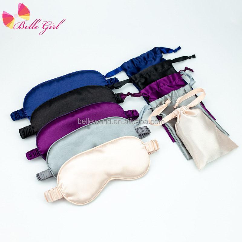 BELLEWORLD Wholesale Hot Sale Design Custom Logo Eye Mask Accessories Multi-pin Colorful Silk Satin Night Sleep Eye Mask