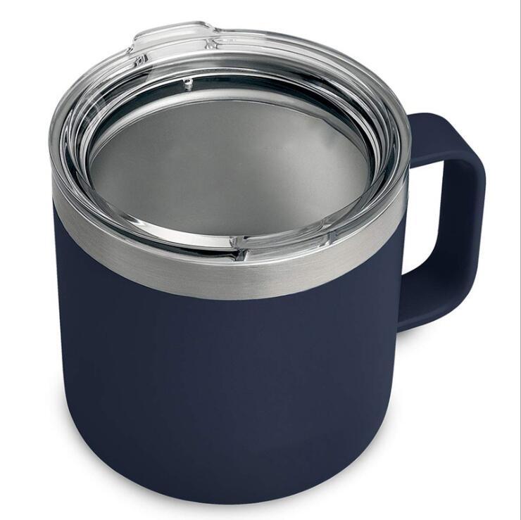 Custom Logo Camping Travel Double Wall 12 Oz 14 Oz Stainless Steel Cup Insulated Coffee Cup With Handle