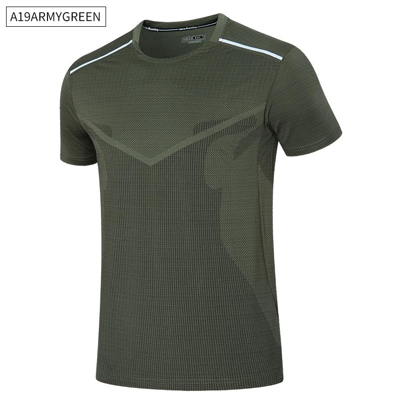 Light Fit Printed Short Sleeve High Stretch Running Top Training Gym T-shirt For Men