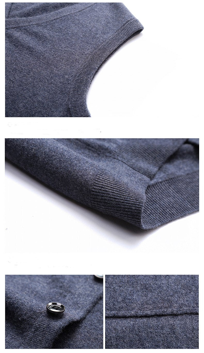 V-neck Top Sweater Business Men's Sweater Autumn And Winter Sweater Sleeveless Custom Knitted Vest Men's Sweater
