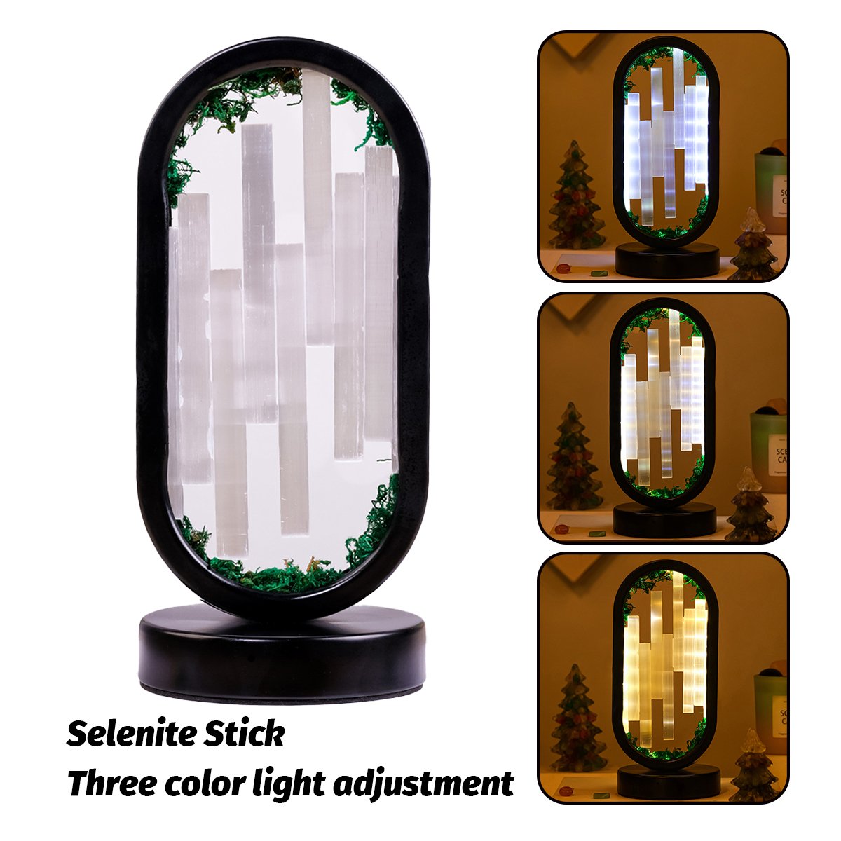 Natural Crystal Stone Lamp Adjustable Brightness Oval Crystal Lamp Crystal Crafts Gifts