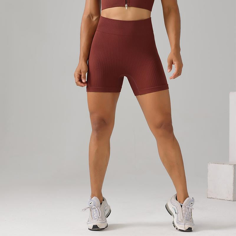 High Quality Rib Zipper 6-piece Set Active Wear Fitness Seamless Yoga Suit Sports Bra Leggings Women's Fitness Suit