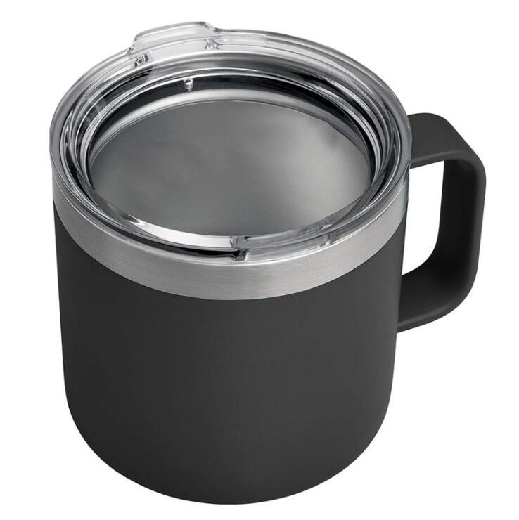 Custom Logo Camping Travel Double Wall 12 Oz 14 Oz Stainless Steel Cup Insulated Coffee Cup With Handle