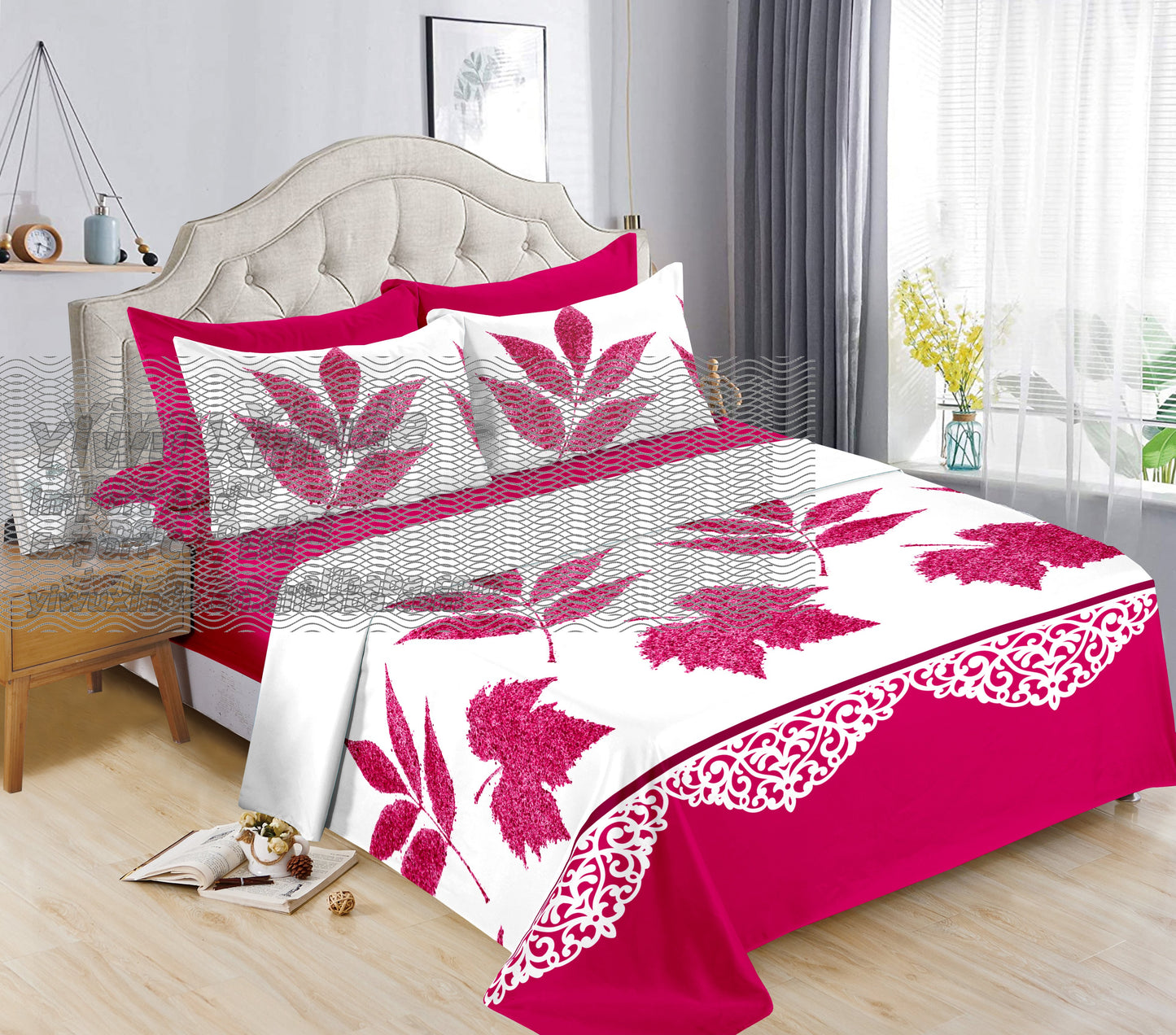 6pc Bedding Suit Wholesale In Stock Retail Printed Cotton Touch Fit Sheets King Bed Sheet With Pillowcase 6 Pcs