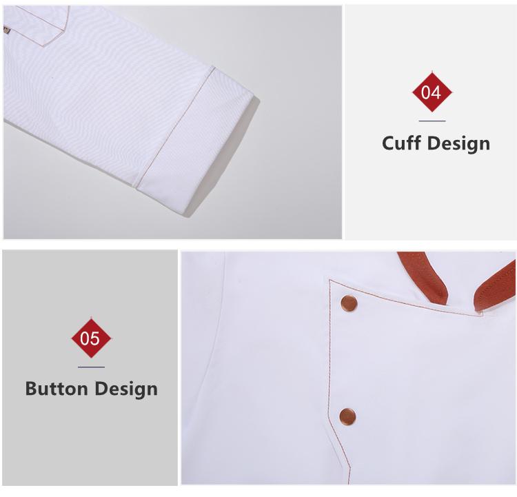 High Quality Winter Long Sleeve Fashion Restaurant Chef Coat Uniform Western Hotel Uniform Formal Restaurant Uniform