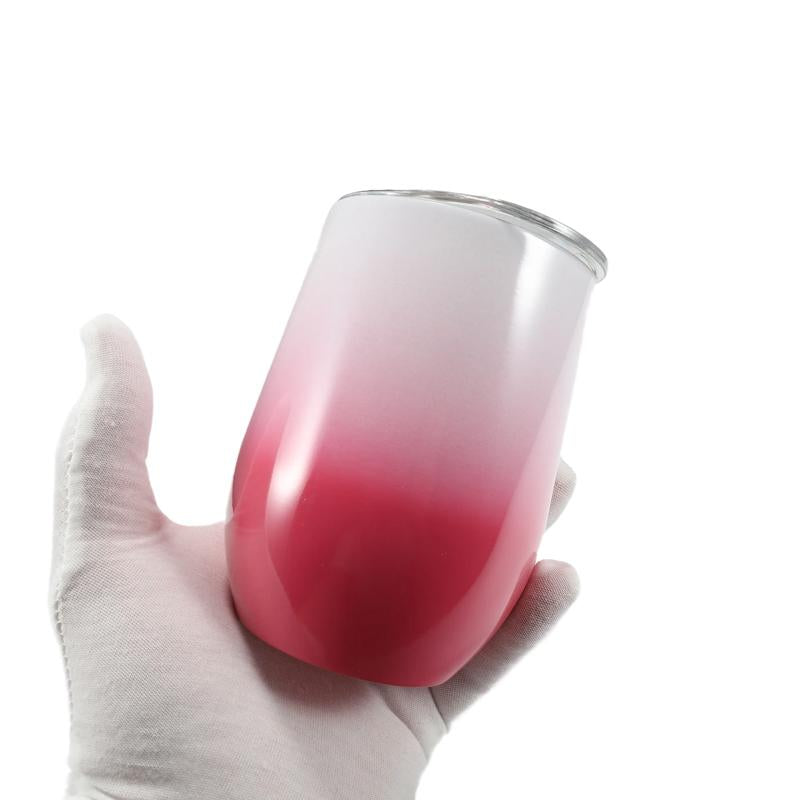 OEM/ODM 12oz Egg Shape Double Wall Stainless Steel Vacuum Cup Hot Travel Coffee Wine Cup Insulated Wine Cup