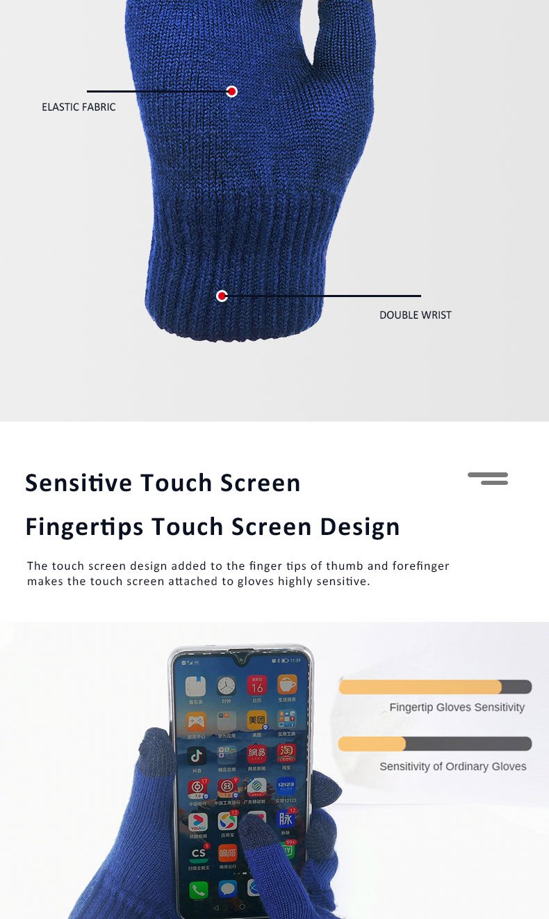 100% Merino Wool Custom Logo Men Magic Warm Women Knitted Winter Gloves With Luxury Retro Biker Hand Gloves