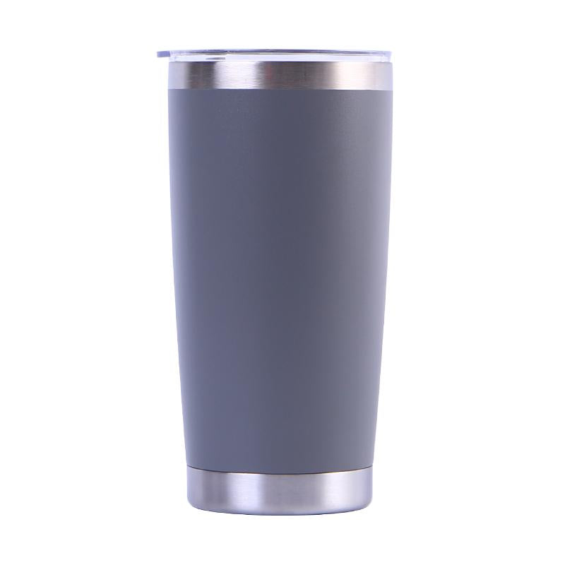 Custom Logo Powder Coated Metal Cup Double Wall Vacuum Insulated Stainless Steel 20 Oz 30 Oz Car Tumbler Cup Travel Coffee Mug