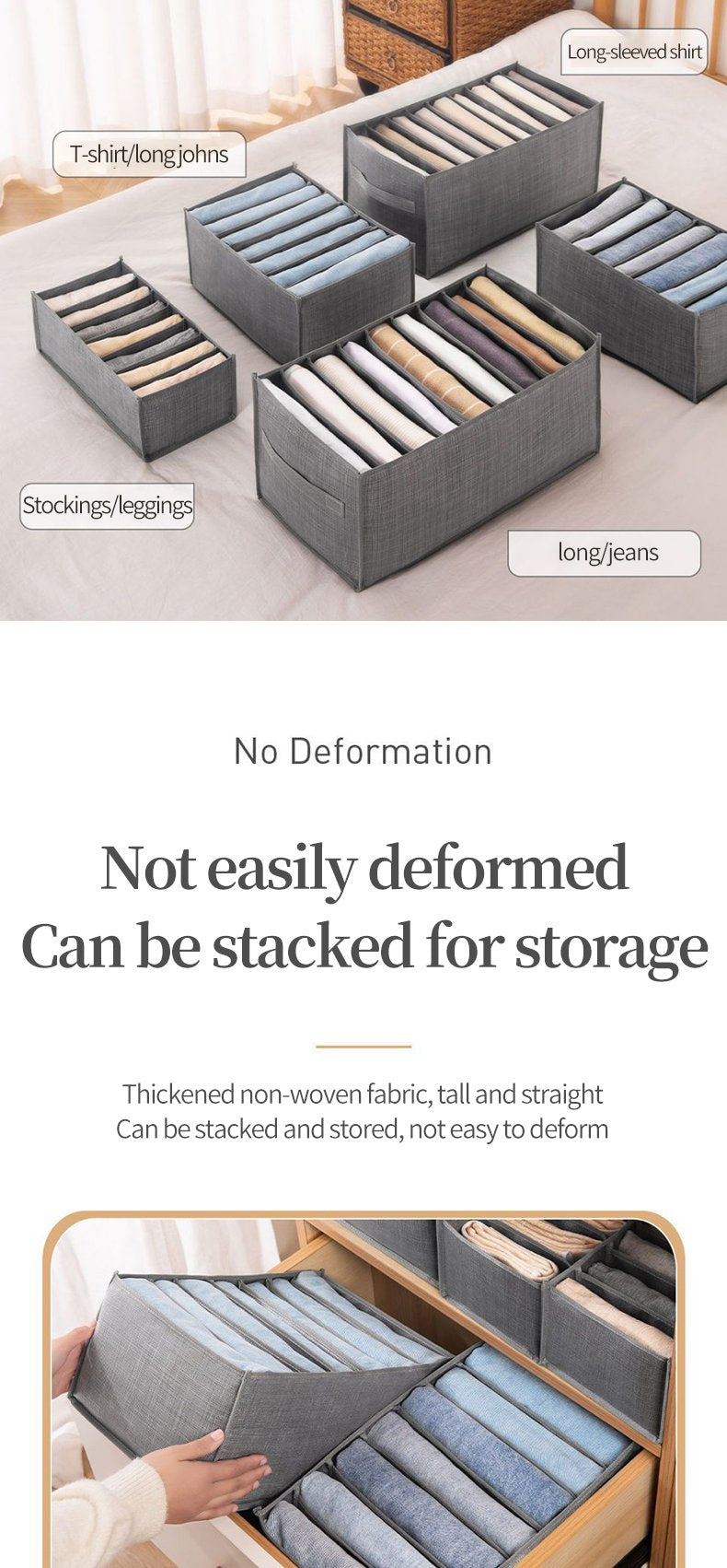 Hot Selling Clothes Storage Wardrobe Jeans Storage Box Foldable Non-woven Clothes Toy Storage Box