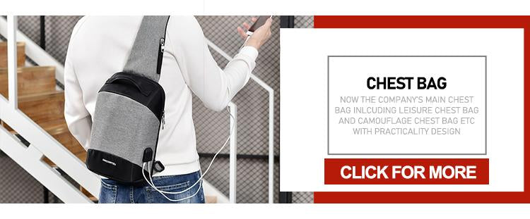 Anti-theft Men's Chest Bag Good Shape Beautiful Waterproof USB Rechargeable Crossbody Bag