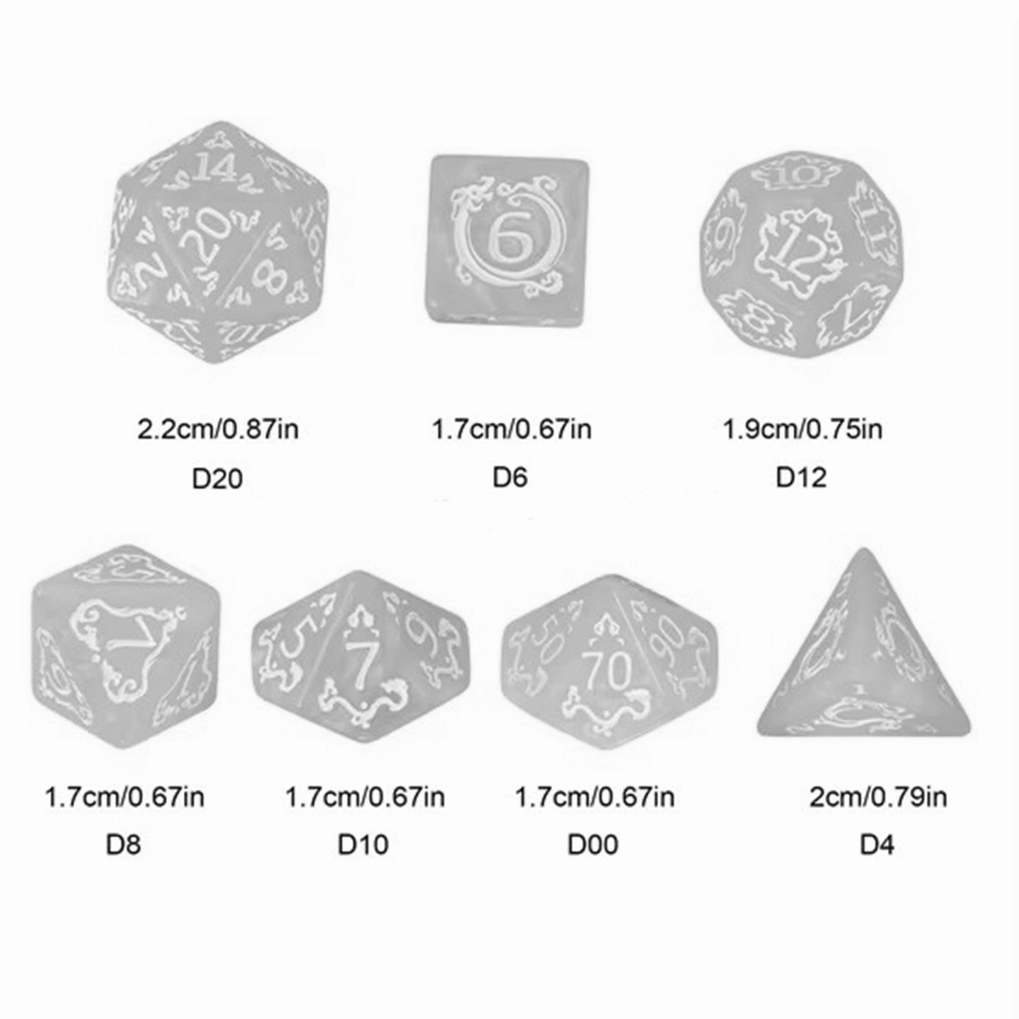 Mini Planet DND Dice Suit Polyhedron Dragon & Dragon Acrylic Color Dice Suit TRPG Wholesale Acrylic Plastic Dice