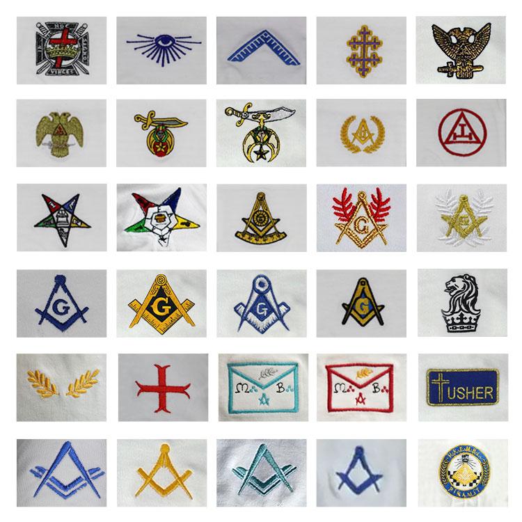 Wholesale Custom Menswear Church Masonic Embroidery White Cotton Masonic Masonic Riggilla Hand Gloves High Quality Women