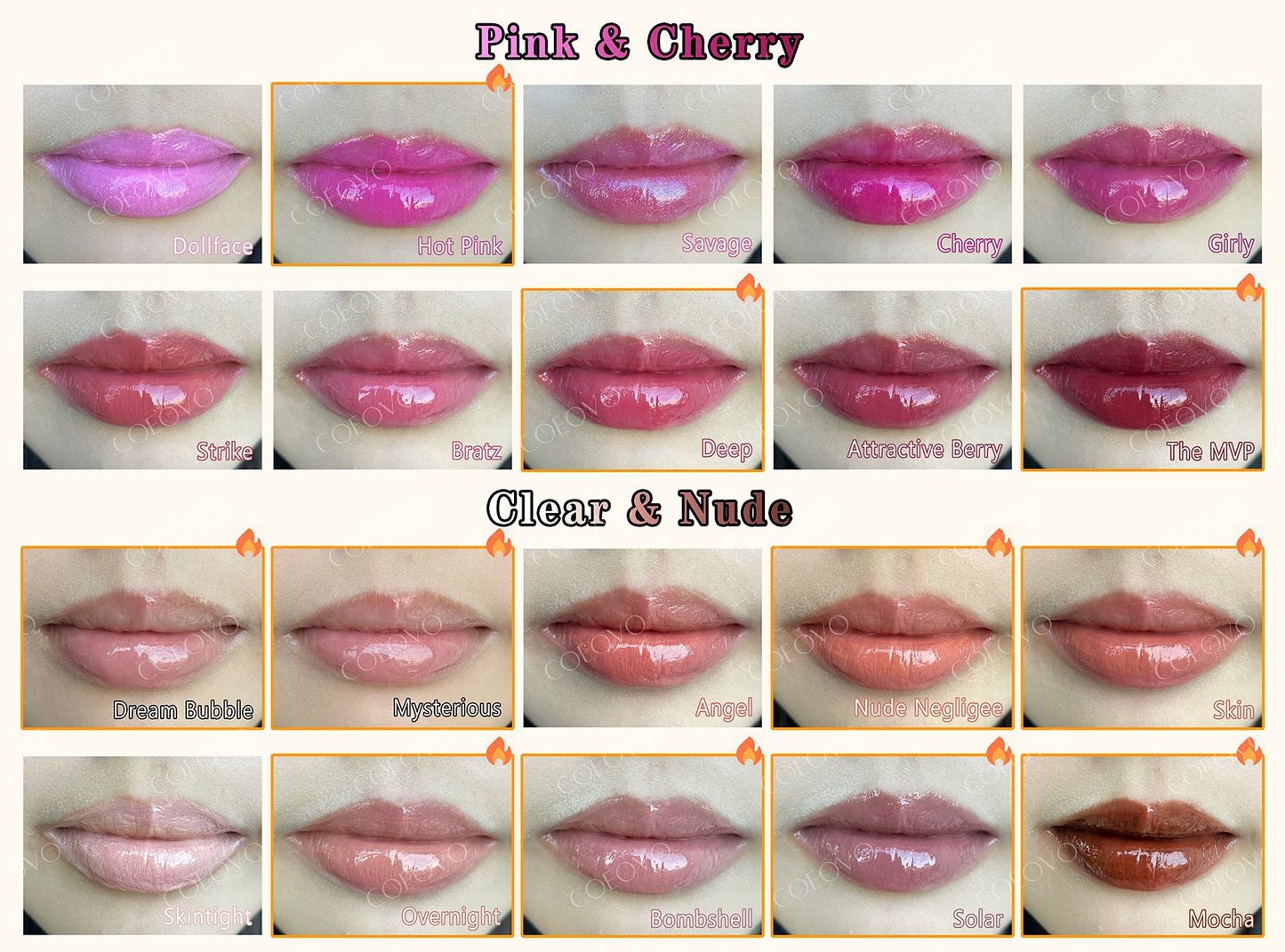 COEOVO Custom Luxury Private Label Wholesale Nude Glitter Lip Gloss Vegetarian Lip Gloss Supplier Liquid Matte Lip Gloss