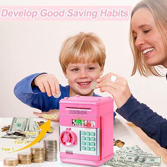 GL Hot Sale Blue Electronic Money Saving Bank Children's Birthday Gift Piggy Bank Children's Password Password Piggy Bank