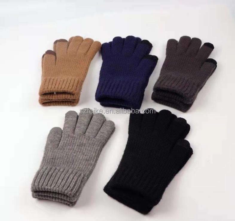 New Knitted Wool Gloves Cycling Outdoor Touch Screen Alpaca Warm Thick Winter Jacquard Ladies Hand Gloves