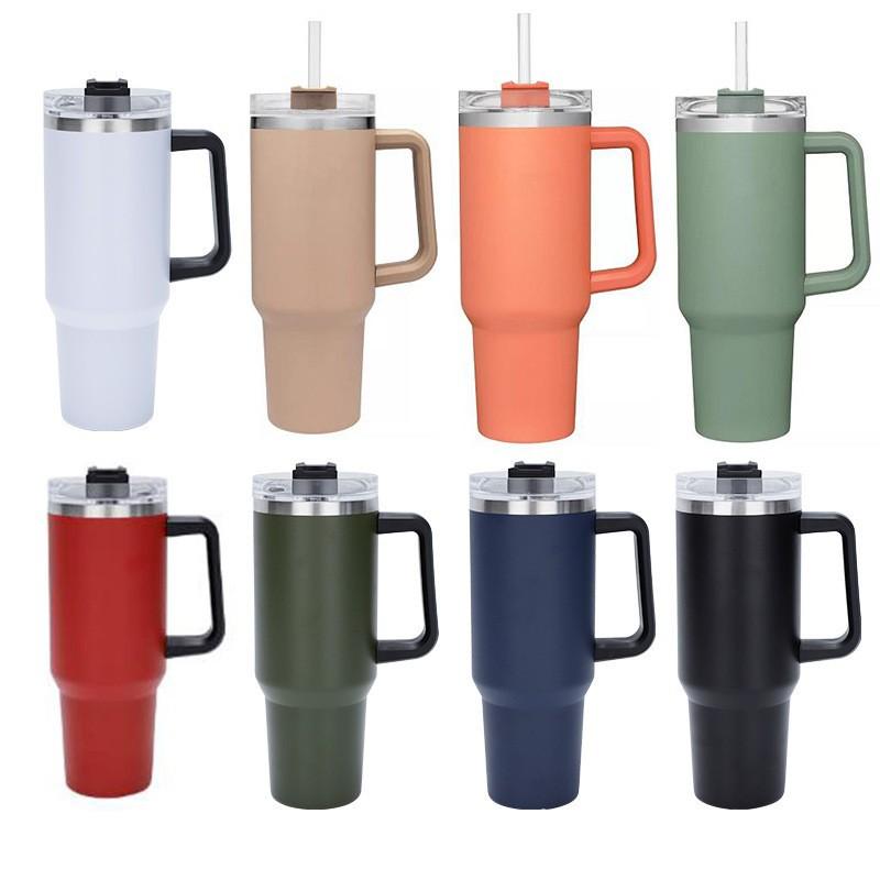 Custom Logo 40 Oz Adventurer Stainless Steel Tumbler Outdoor Double Wall Travel Coffee Cup With Handle And Straw Vacuum Car Cup