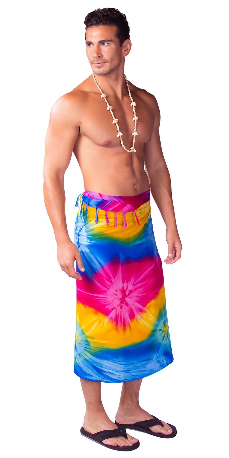 Custom Logo Design Summer Fashion Swimsuit Shawl Floral Print Beach Lavalava Hawaiian Apron For Men