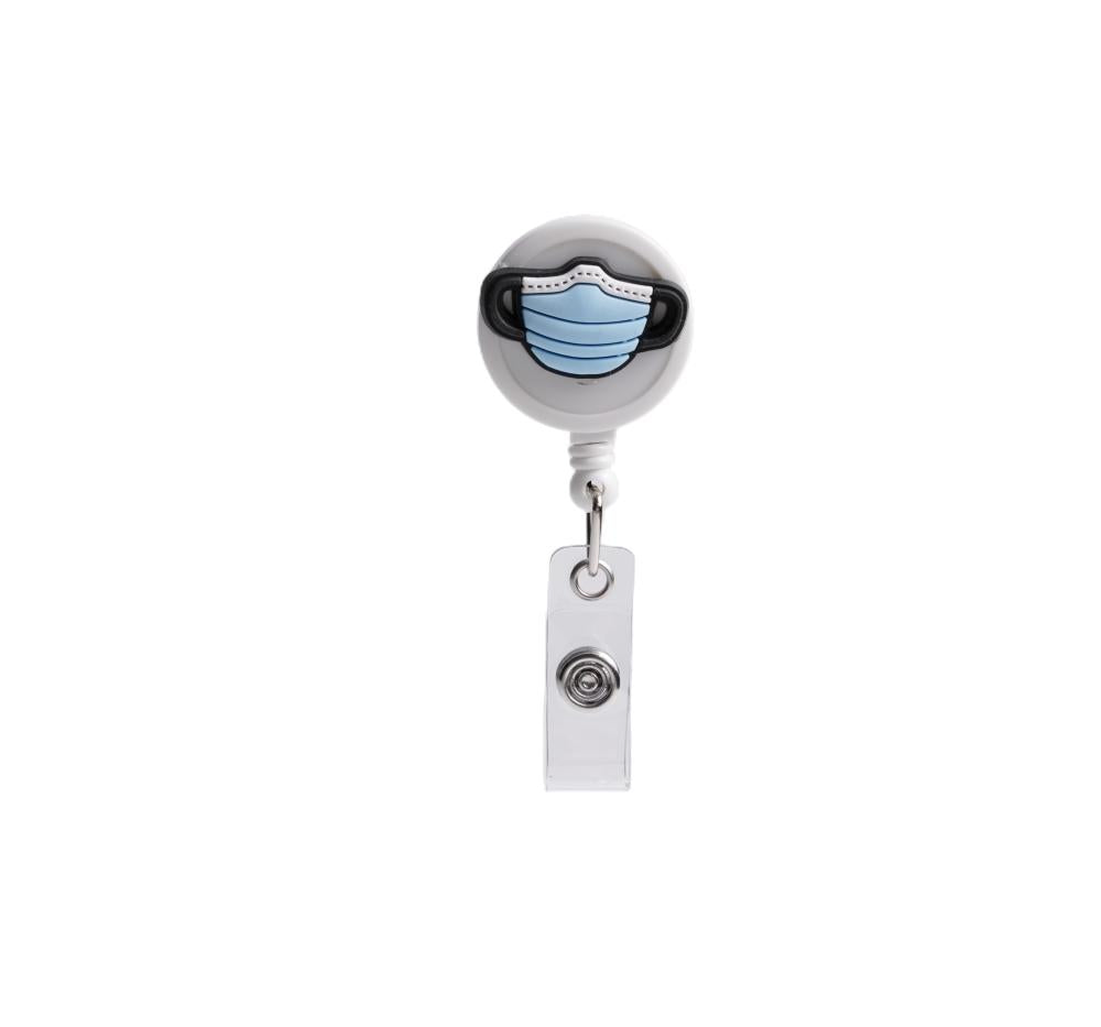 Bestom MOQ 100 32mm Silicone Nurse Accessories Gift ID Card Badge Retractable Reel, Heart-shaped Stethoscope Badge Holder