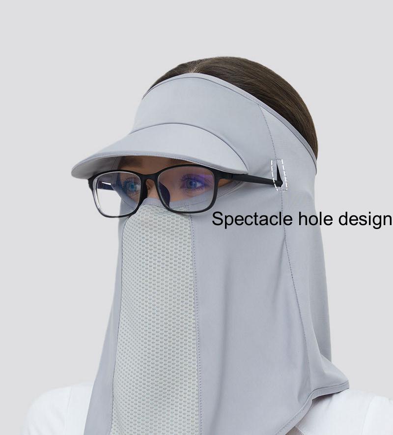 Hot-selling Summer Sun Protection UV Protection Ice Silk Veil Golf Mask With Hat Brim Outdoor Ear Mask Mouth Net Mask