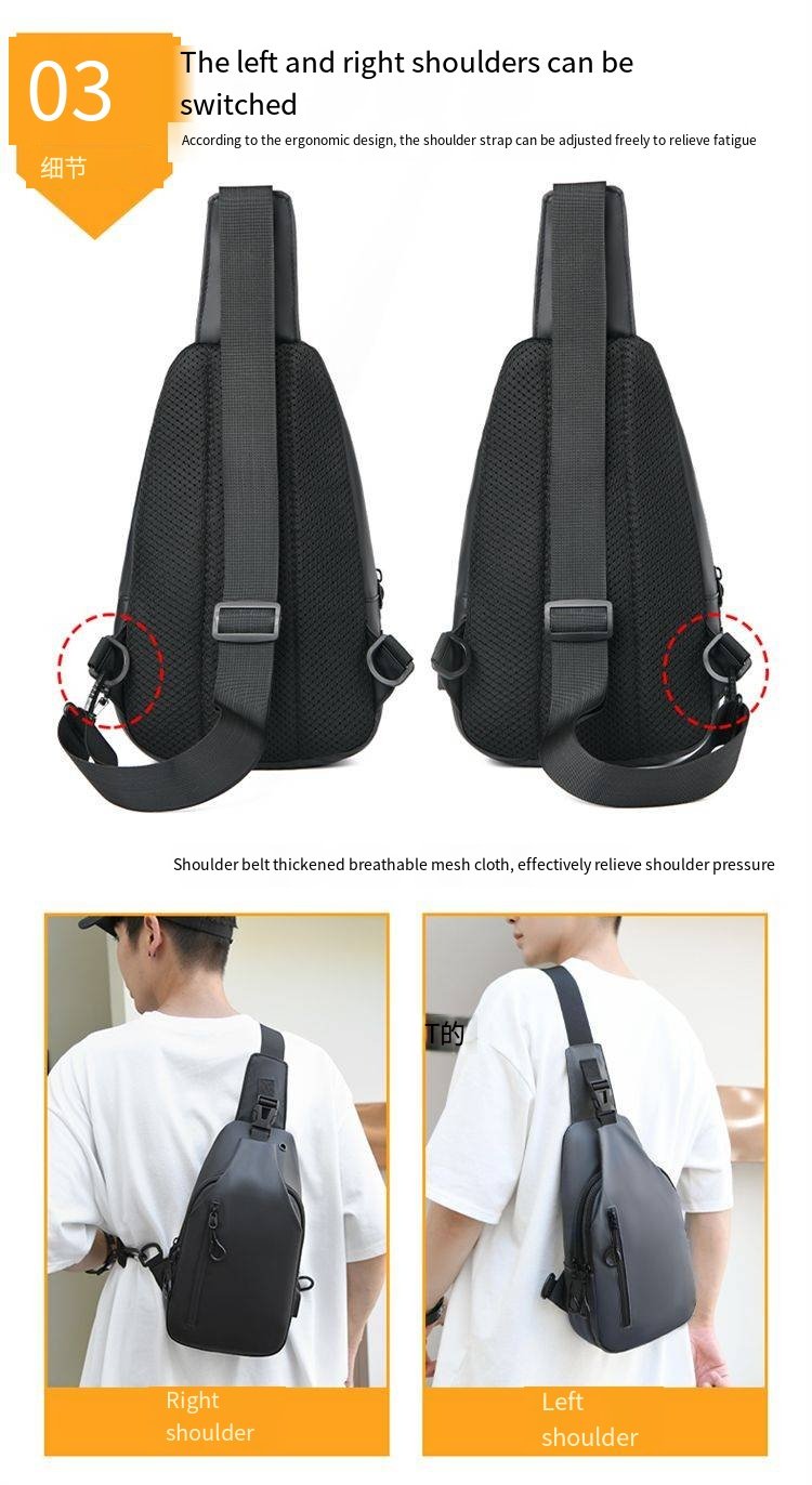 Fashion Outdoor Large Capacity Waterproof USB Charging Port Men Chest Bag Messenger Bag Wholesaler Manufacturer New Design