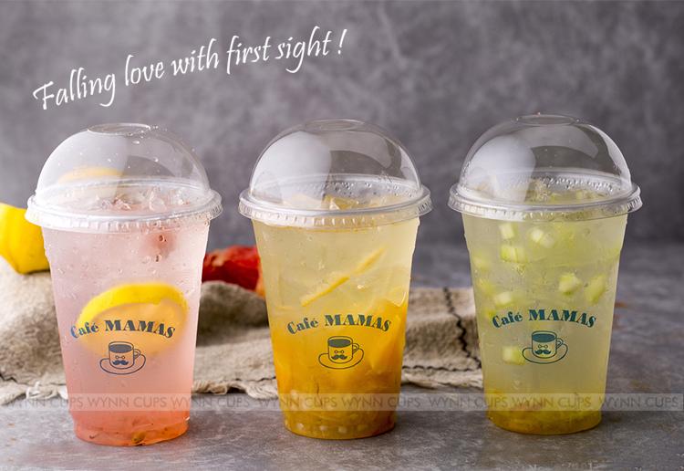 500 Ml Film Inner Pp Cup Custom Logo U Shape Disposable Milk Tea Plastic Pp Cup
